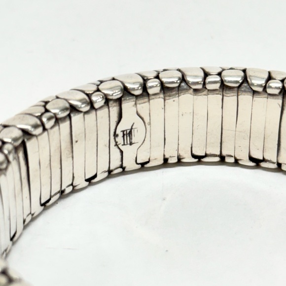 John Hardy Kali Pebble Flex Cuff Bracelet .925 Sterling Silver Size M - Picture 6 of 9